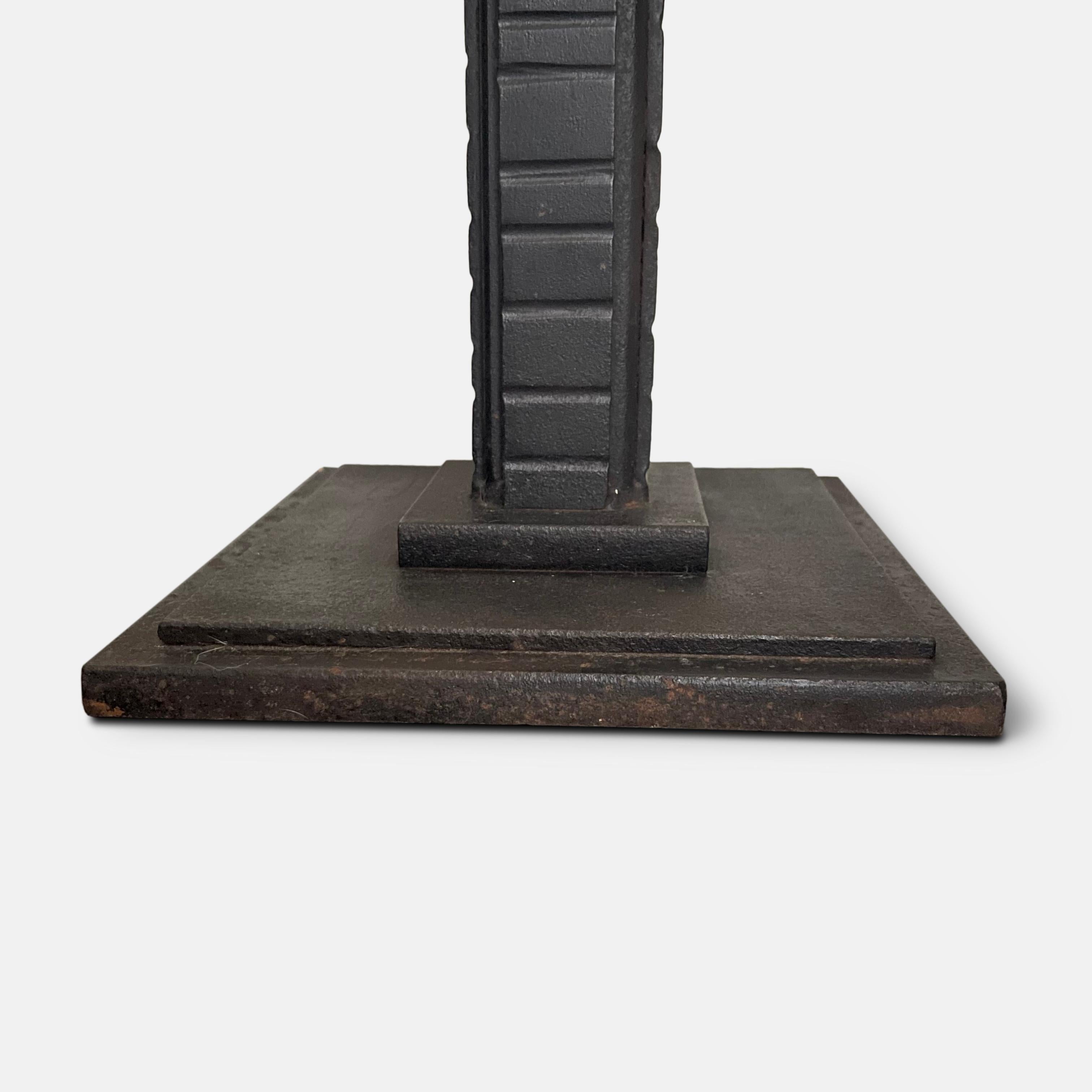 French Edgar Brandt Pair of Wrought-Iron Pedestals For Sale