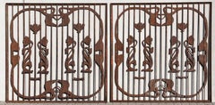 Pair of French Art Nouveau Wrought Iron Garden Gates, Early 20th Century