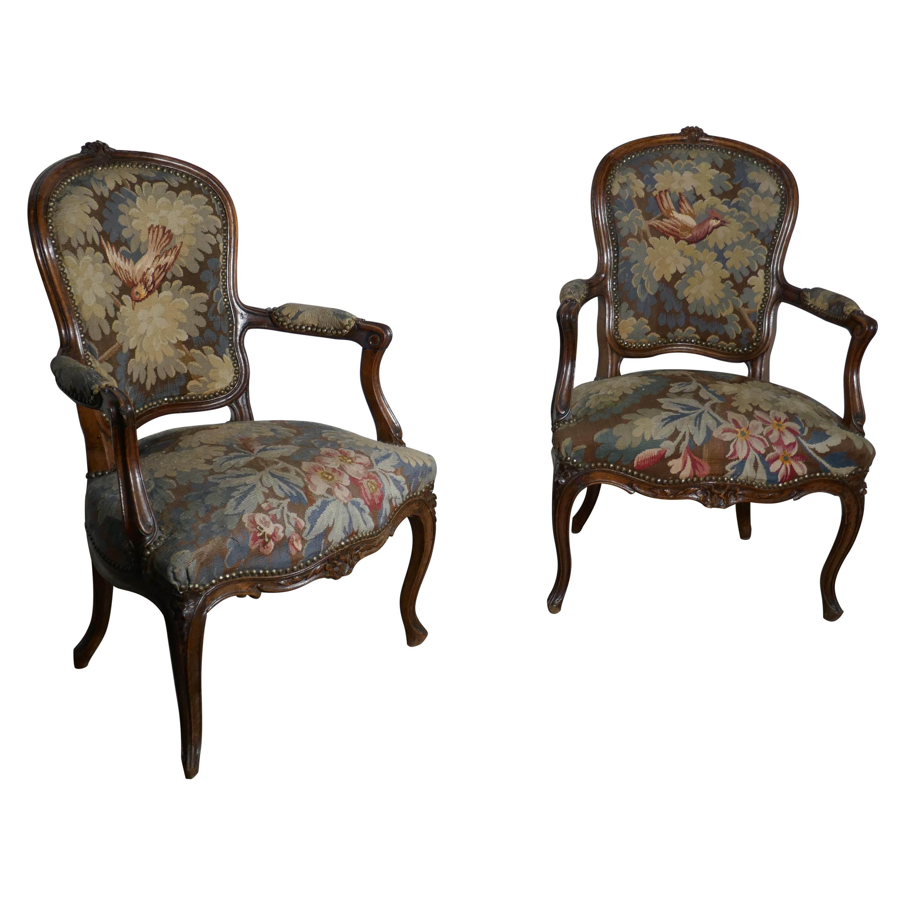 Pair of French Arts & Crafts Salon Library Chairs