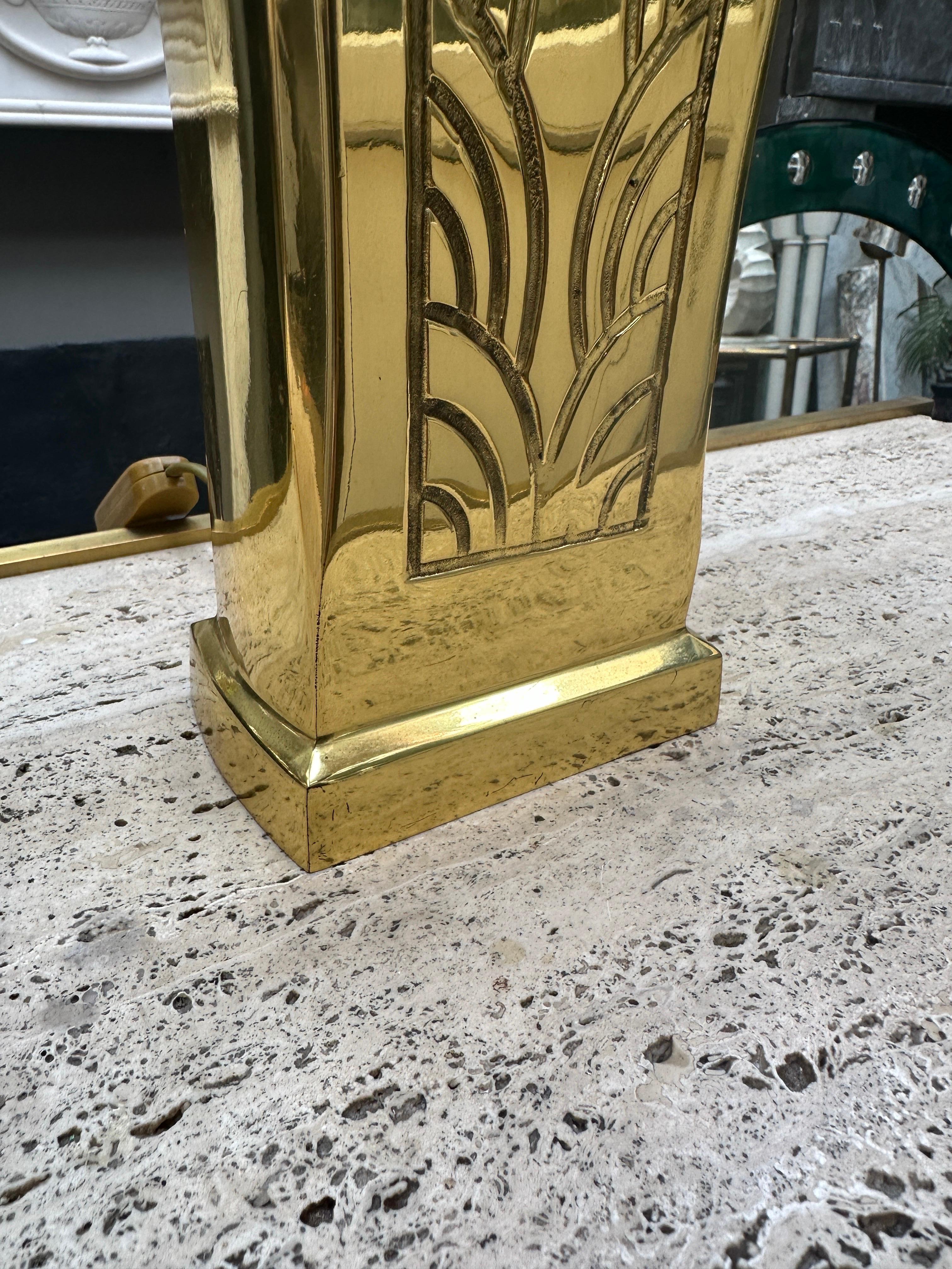 20th Century A Pair Of French Brass Table Lamps  For Sale