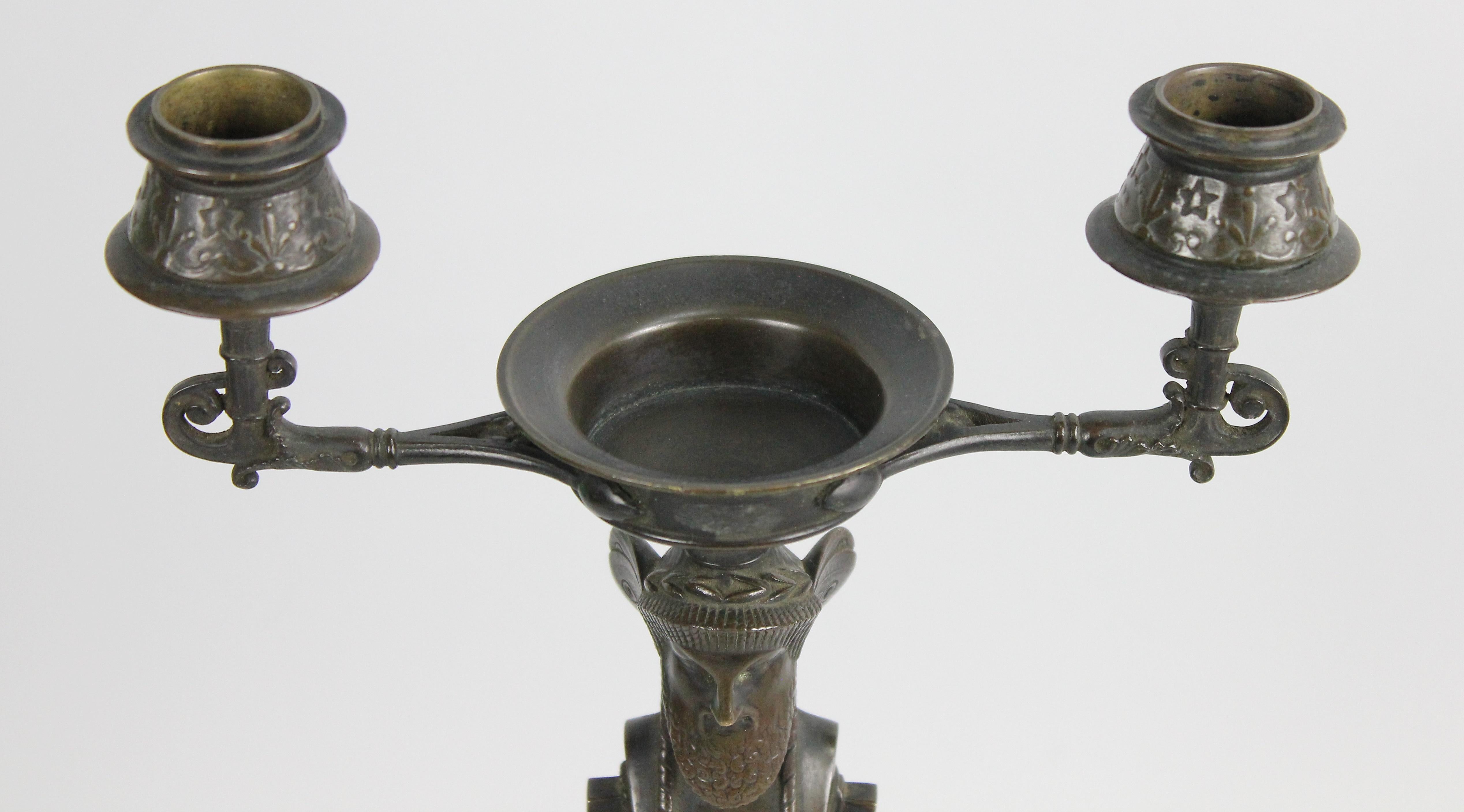 Pair of French Bronze Candelabra in the Assyrian Style, circa 1900 9