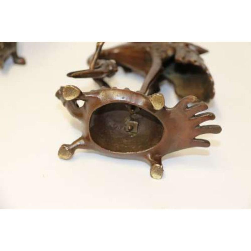 Pair of French Bronze Candlesticks in the Form of Storks, circa 1900 5
