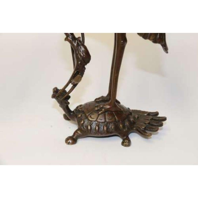 Pair of French Bronze Candlesticks in the Form of Storks, circa 1900 7