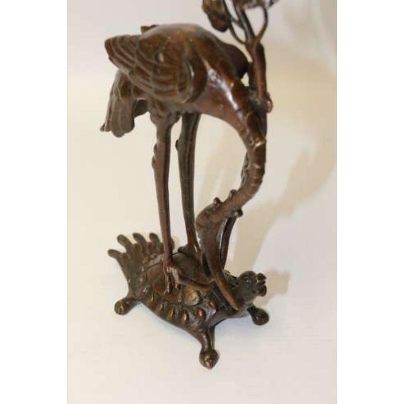 Pair of French Bronze Candlesticks in the Form of Storks, circa 1900 11