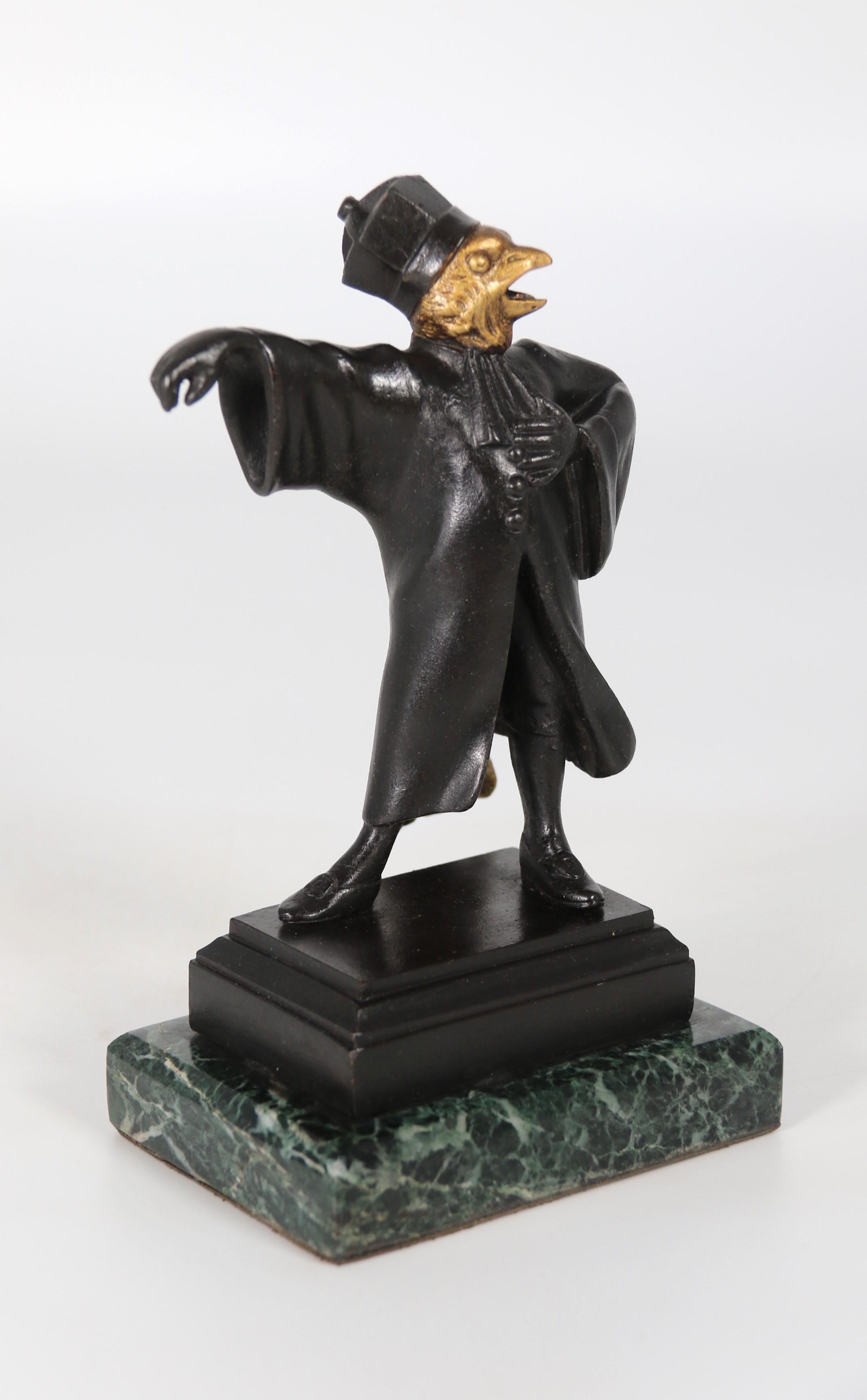 A  pair of French bronze caricature figures of theatrical birds, circa 1880 For Sale 12