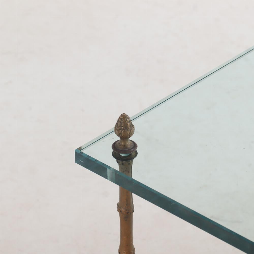 Paire de tables d'appoint françaises en bronze faux bambou à la manière de Jansen, C 1950. en vente 1