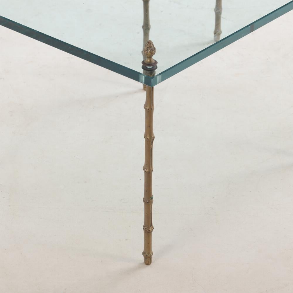 Paire de tables d'appoint françaises en bronze faux bambou à la manière de Jansen, C 1950. en vente 2