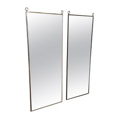 A Pair of French c 1920 Brot Brass Mirrors