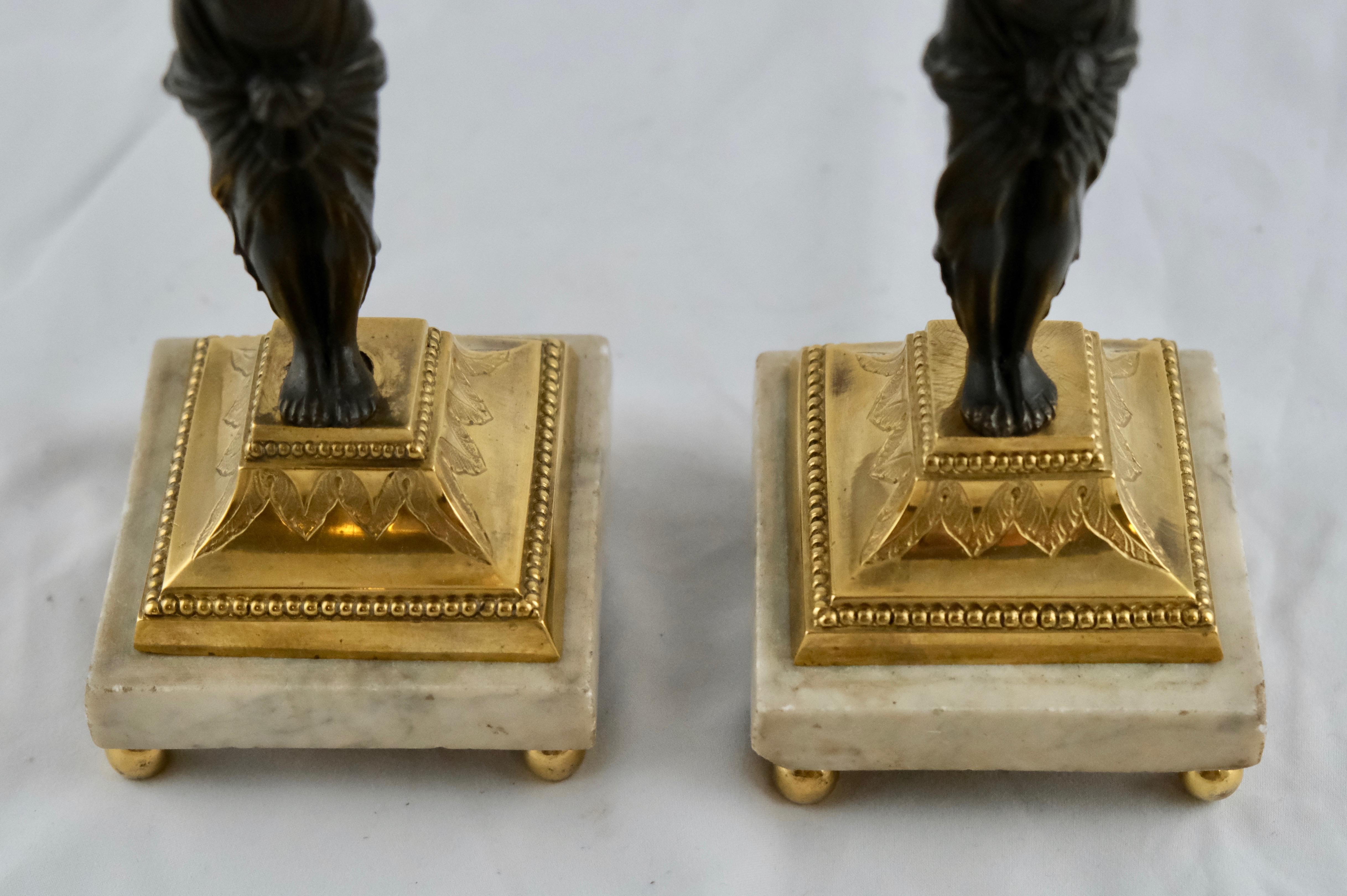 Pair of French Candlesticks, Empire Made ca 1810 In Good Condition In Stockholm, SE