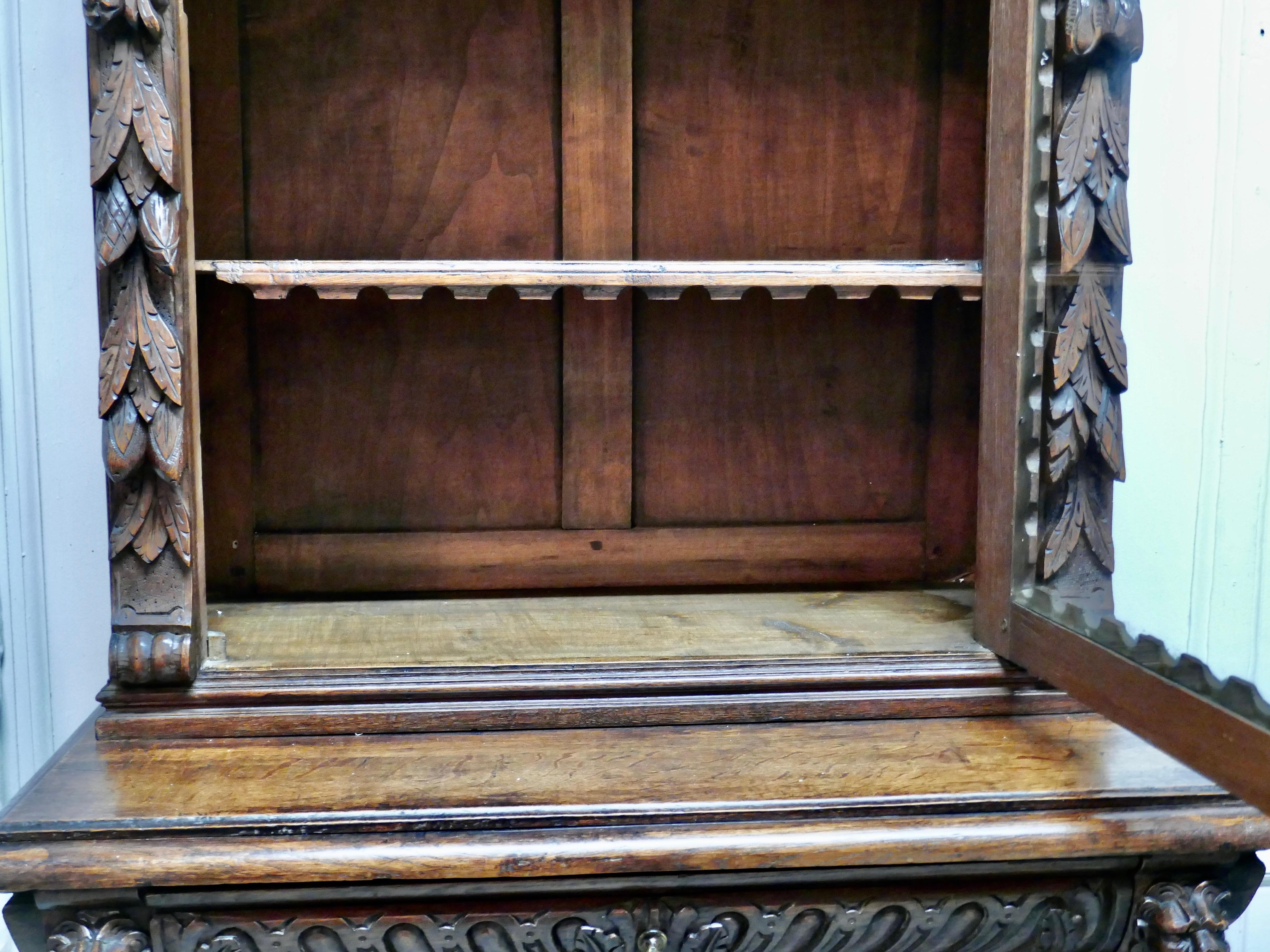 A Pair of French Carved Gothic Oak Bookcases    6