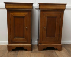 A pair of French Cherry Wood Bedside Cupboards or Night Tables