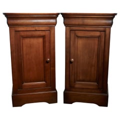 Pair of French Cherrywood Bedside Cupboards or Night Tables
