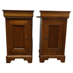 Vintage A pair of French Cherry Wood Bedside Cupboards or Night Tables    