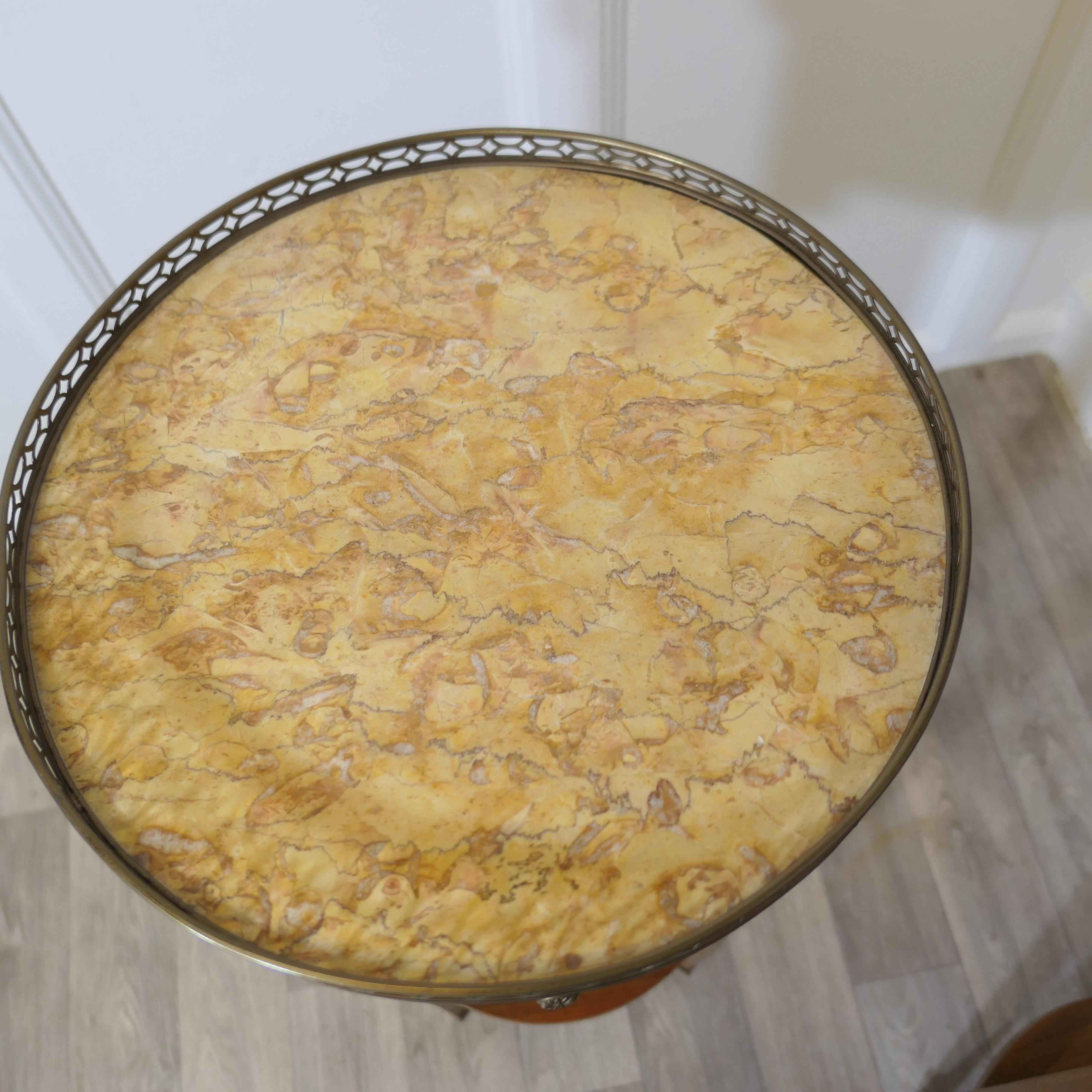A Pair of French Circular Side Tables with Drawers For Sale 1