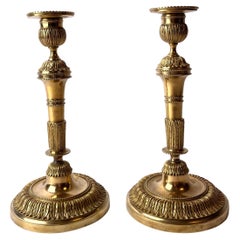 Antique Pair of French Directoire Candlesticks, circa 1790