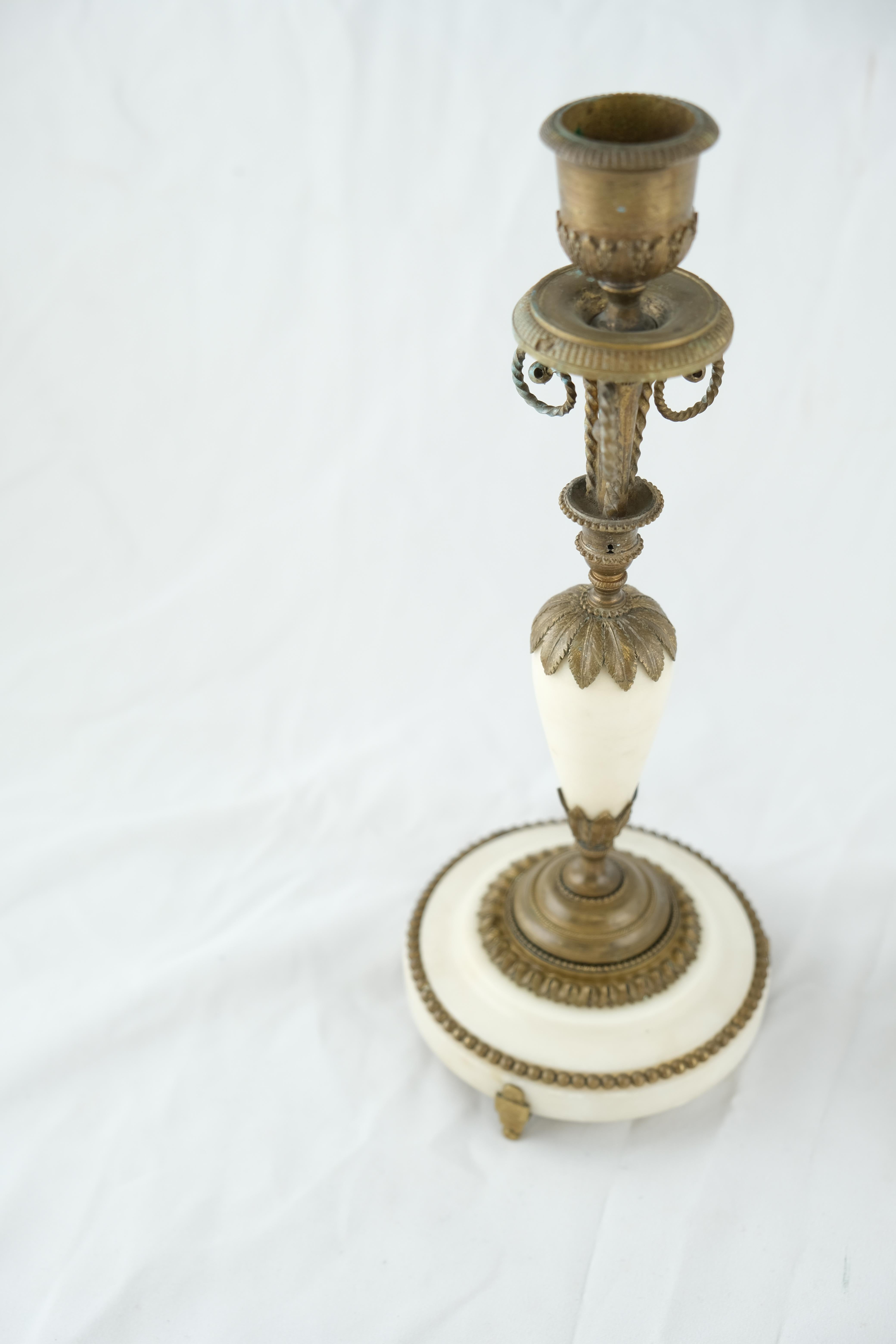 Pair of French Directoire Candlesticks Made in the 1790s For Sale 9