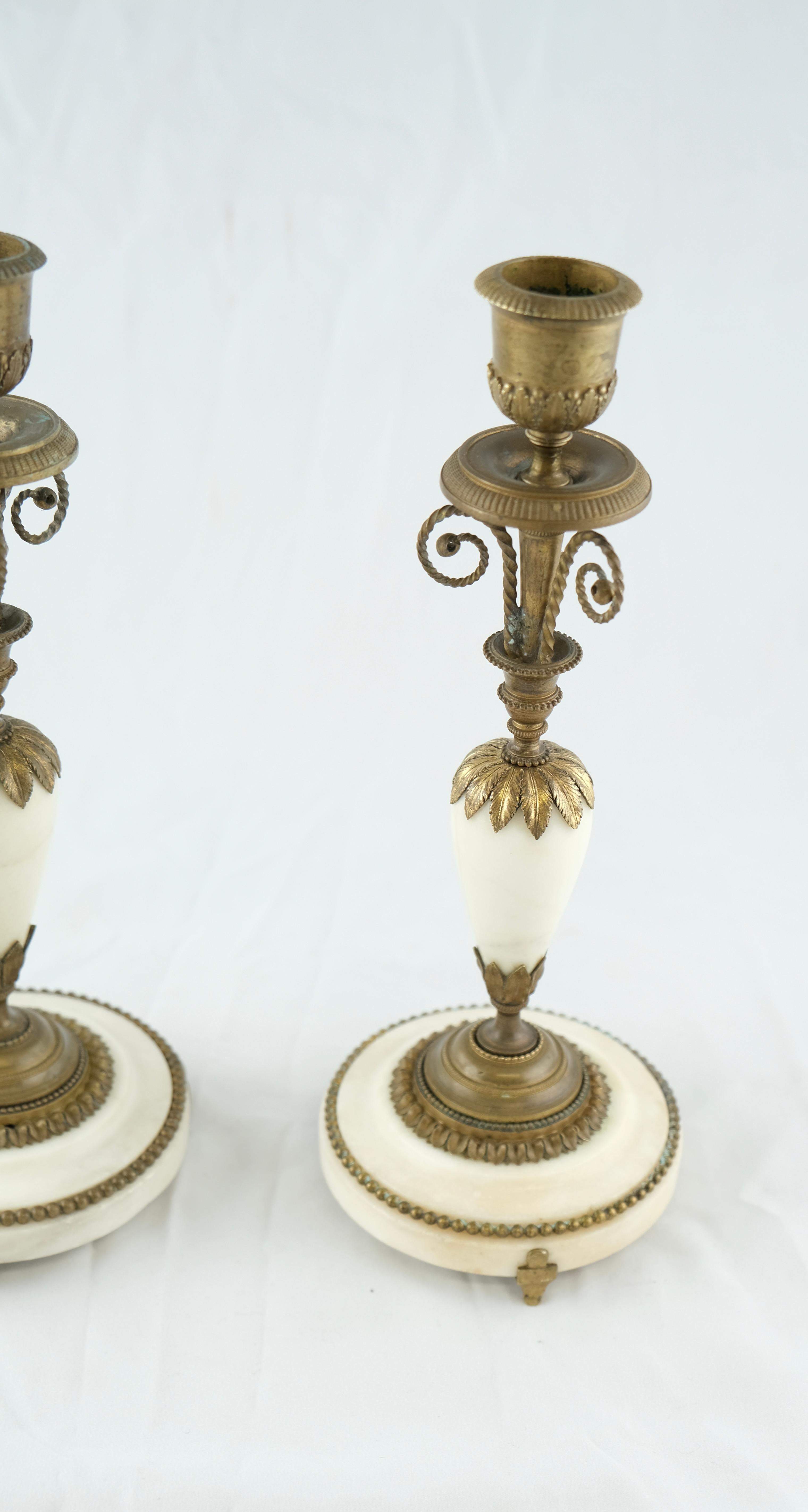 Pair of French Directoire Candlesticks Made in the 1790s In Good Condition For Sale In Stockholm, SE