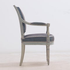 A Pair of French Directoire painted open armchairs C 1800.