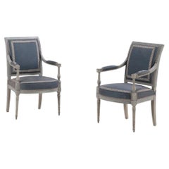 Paire de fauteuils ouverts peints du Directoire français, vers 1800.