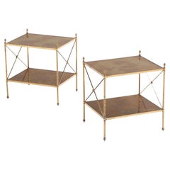 Paire de tables en laiton de style Directoire français, à la manière de la Maison Jansen.
