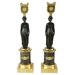 Pair of French Empire Candlesticks, Ca 1810