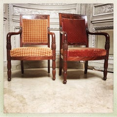 Paire de fauteuils Empire en acajou