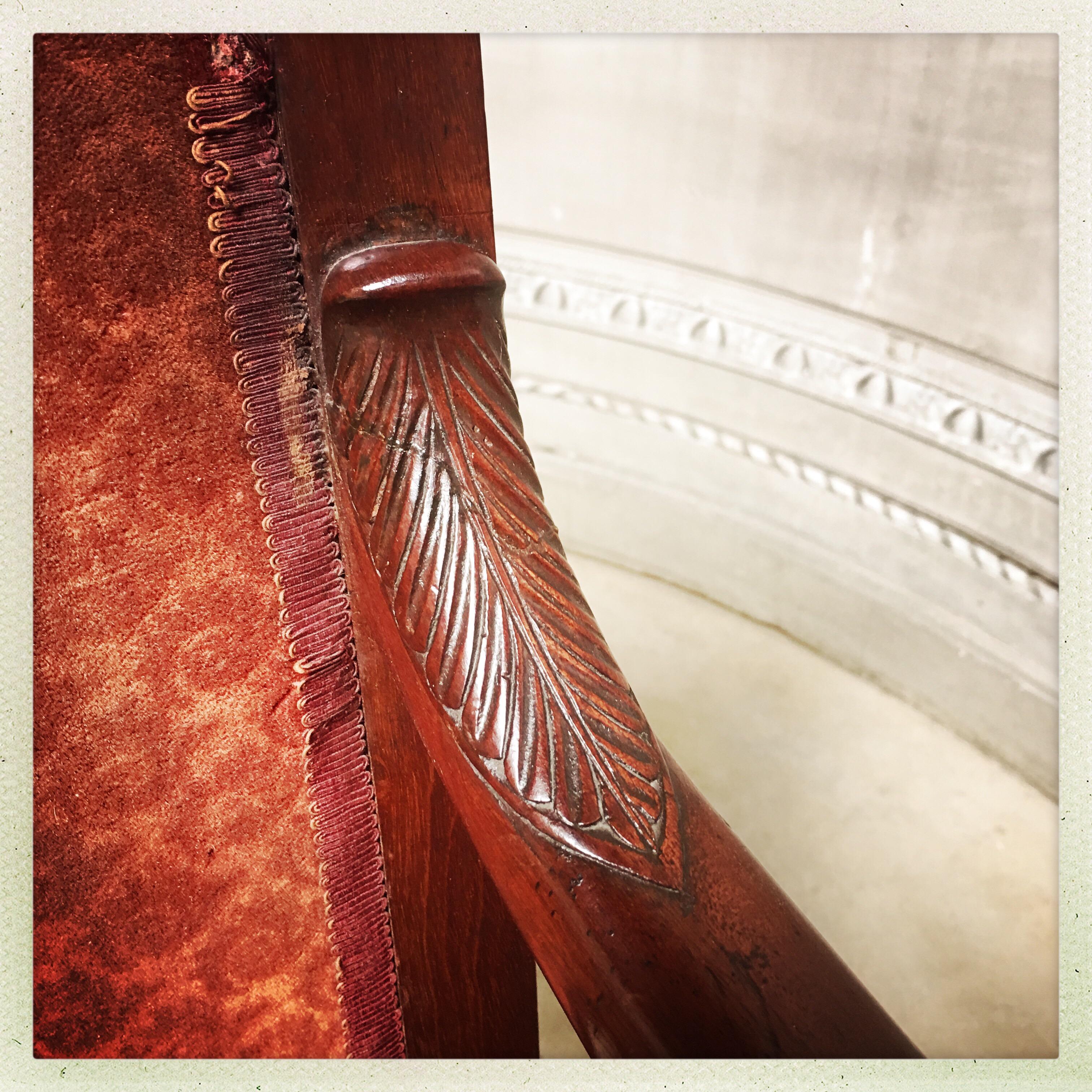 Pair of French Empire Mahogany Armchairs For Sale 1