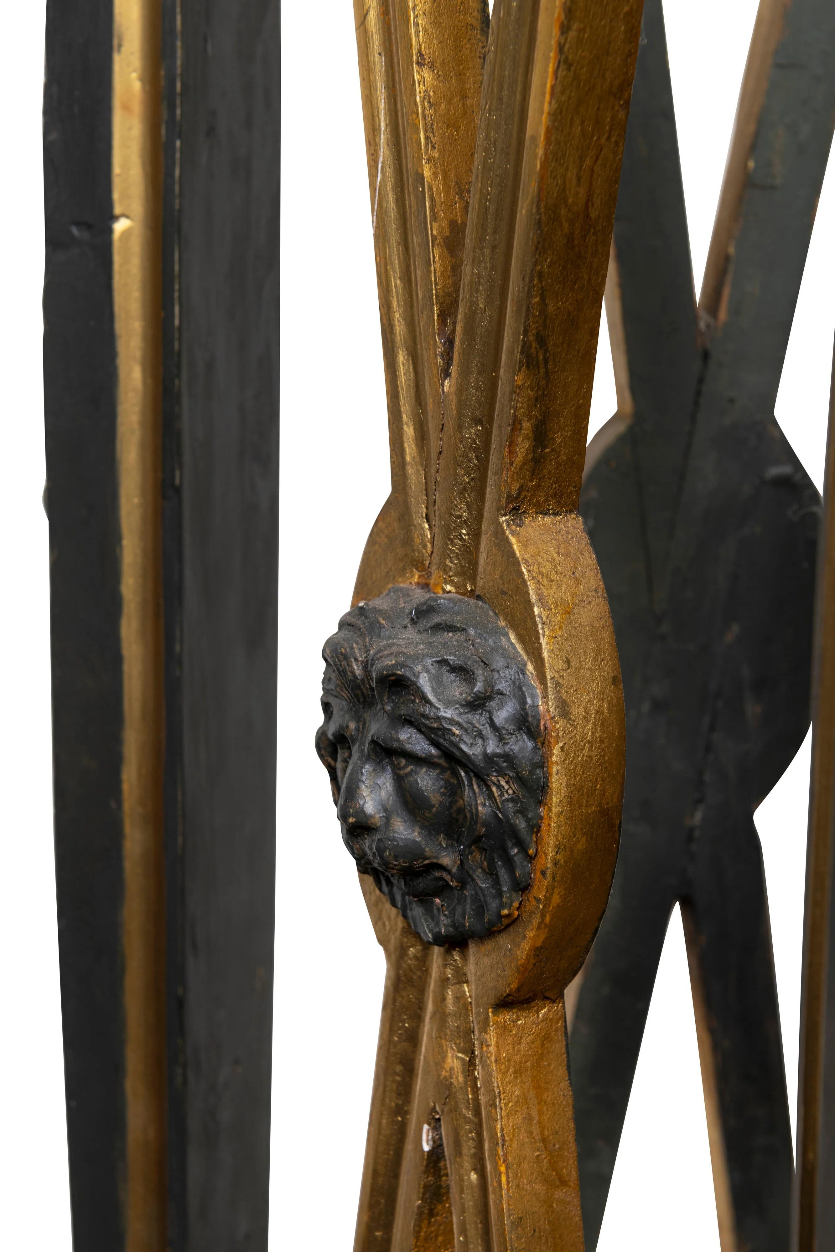 Hand-Carved A Pair of French Empire Polychrome Gilt-Wood Torchères, 19th Century For Sale