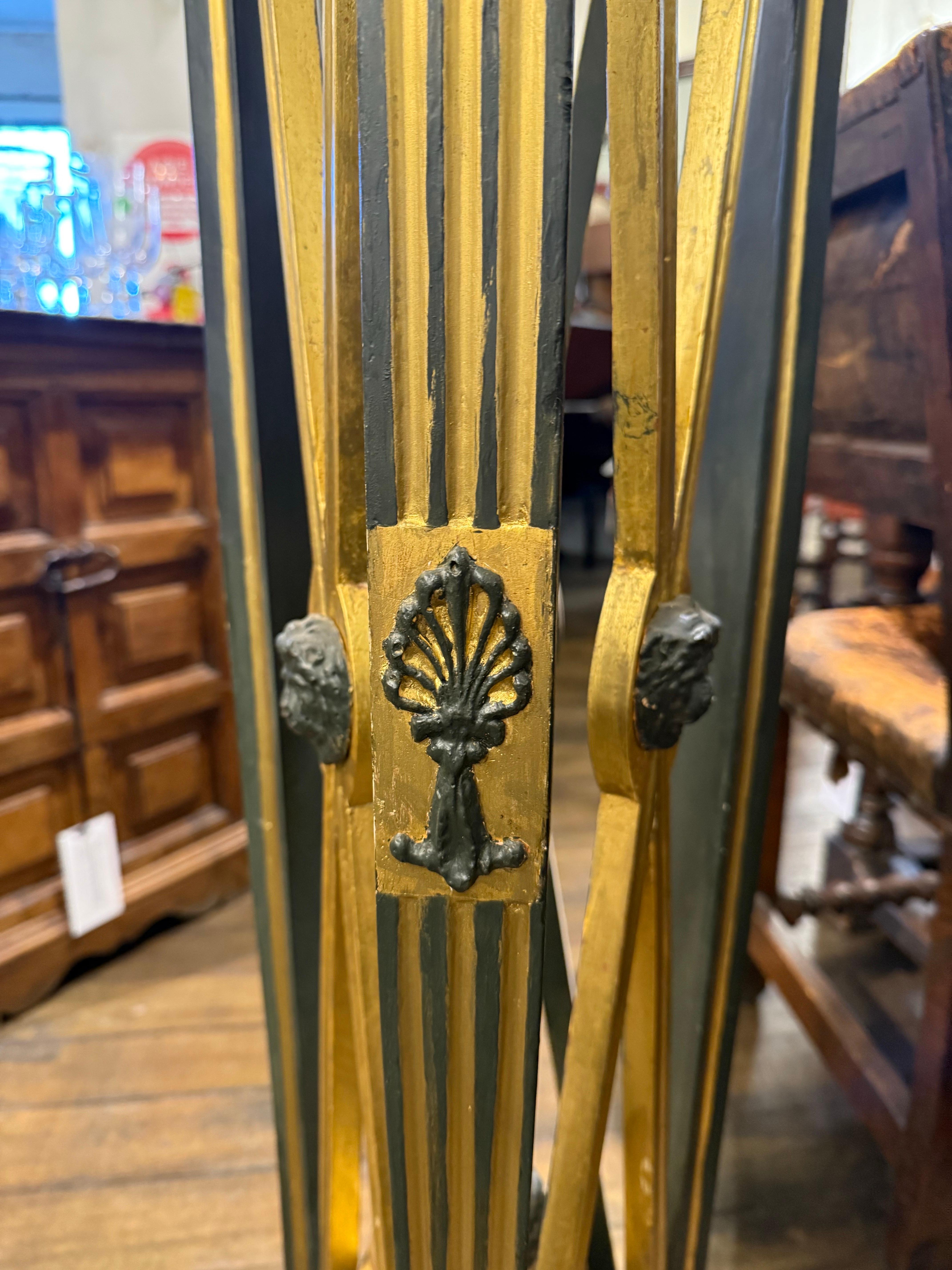 A Pair of French Empire Polychrome Gilt-Wood Torchères, 19th Century For Sale 5
