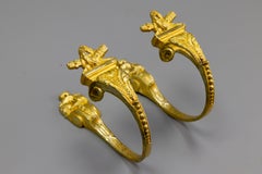 A Pair of French Empire Revival Gilt Bronze Curtain Tiebacks, Late 19th Century