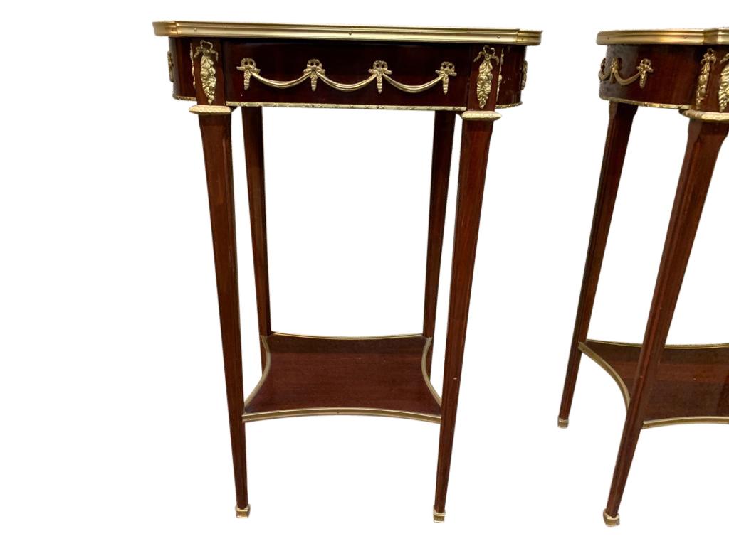 European Pair of French Empire Side Tables, 20th Century