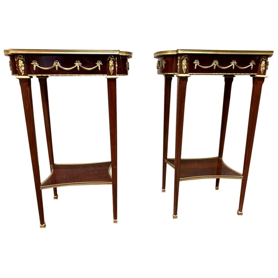 Pair of French Empire Side Tables, 20th Century