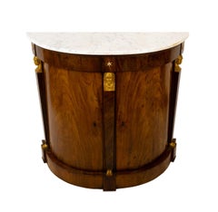 A Pair of French Empire-Style Demilune Cabinets