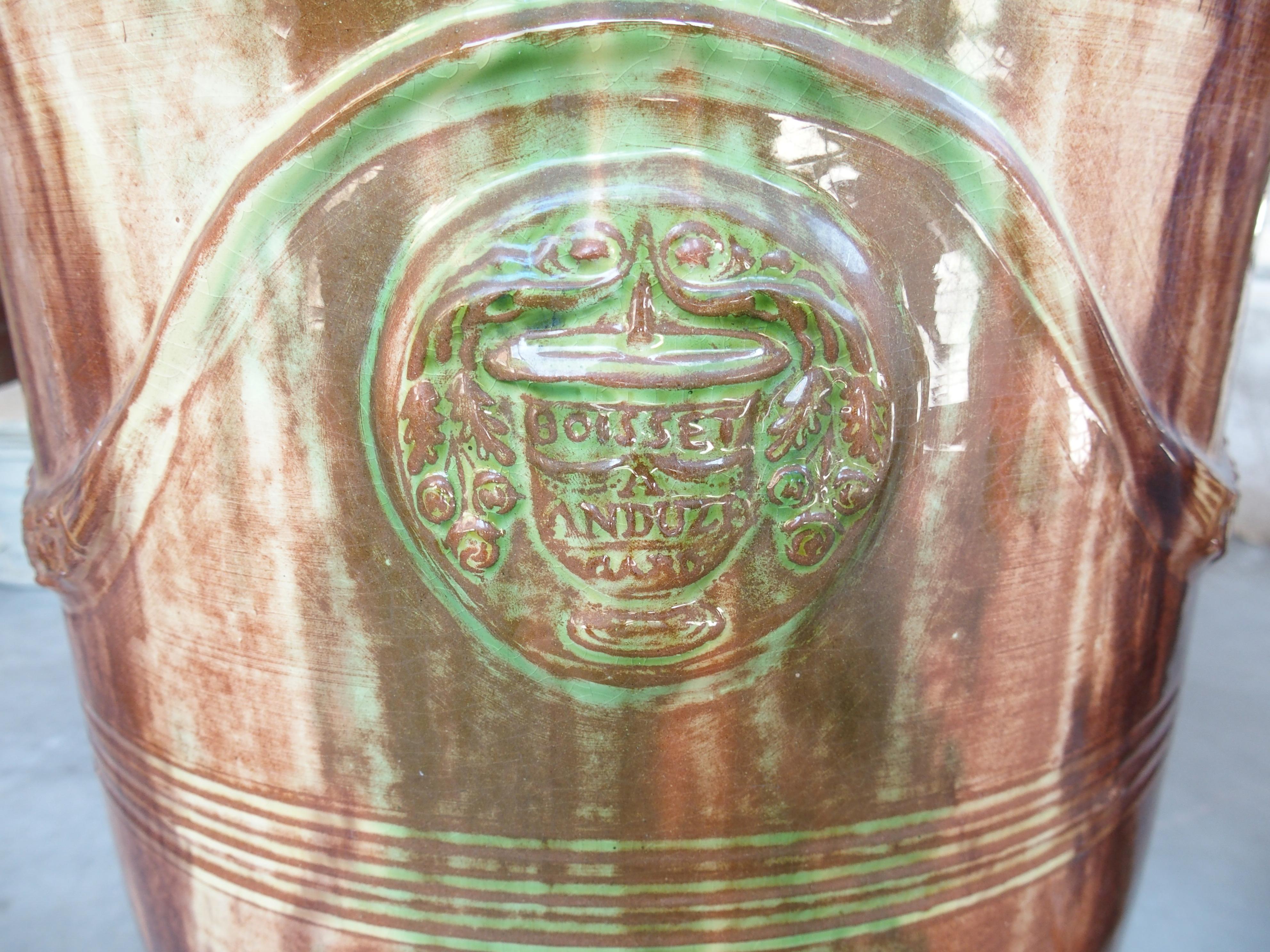 A Pair of French Flamme Glazed Anduze Pots by Boisset For Sale 4
