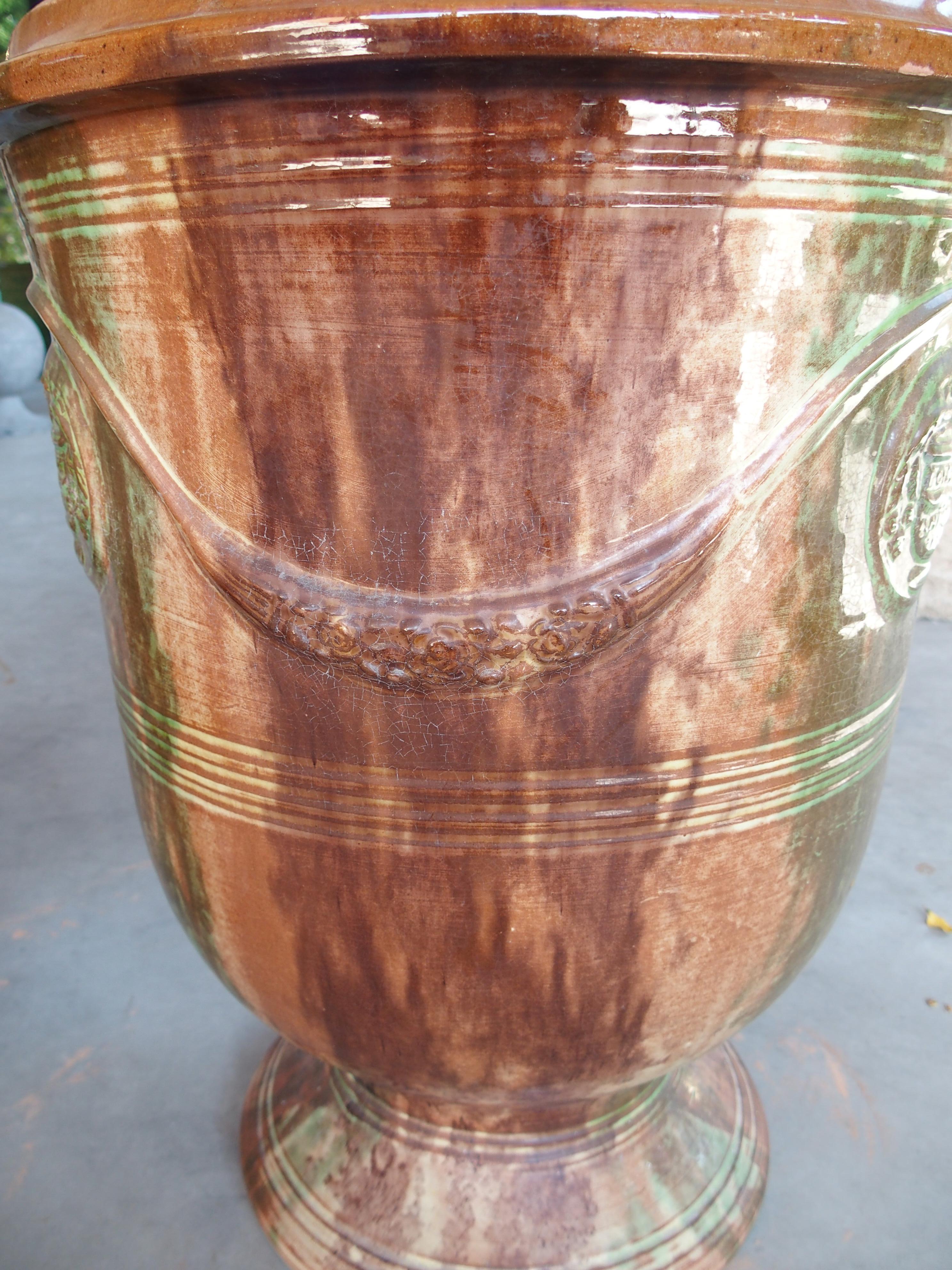 A Pair of French Flamme Glazed Anduze Pots by Boisset For Sale 8