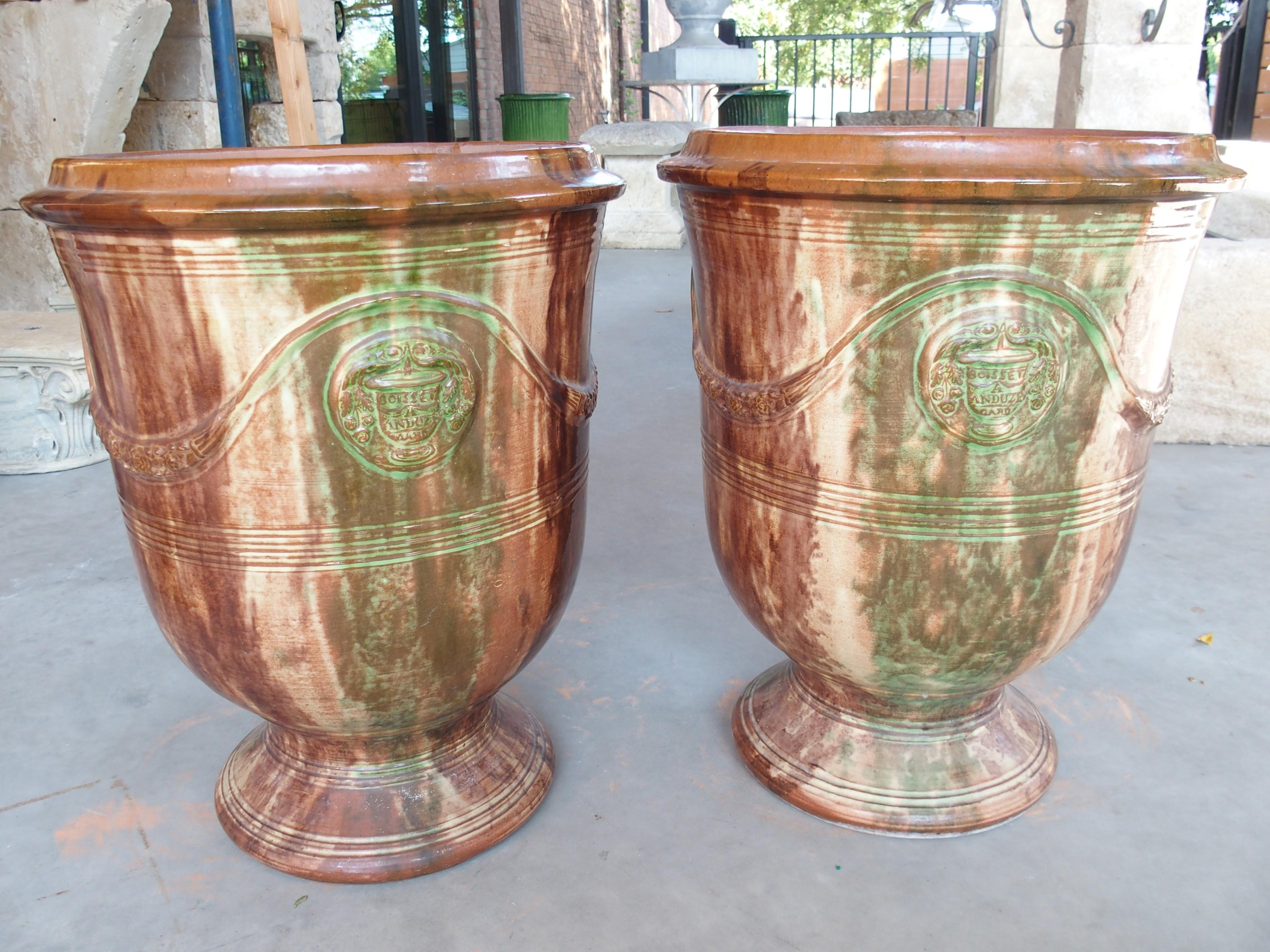 A Pair of French Flamme Glazed Anduze Pots by Boisset For Sale 14