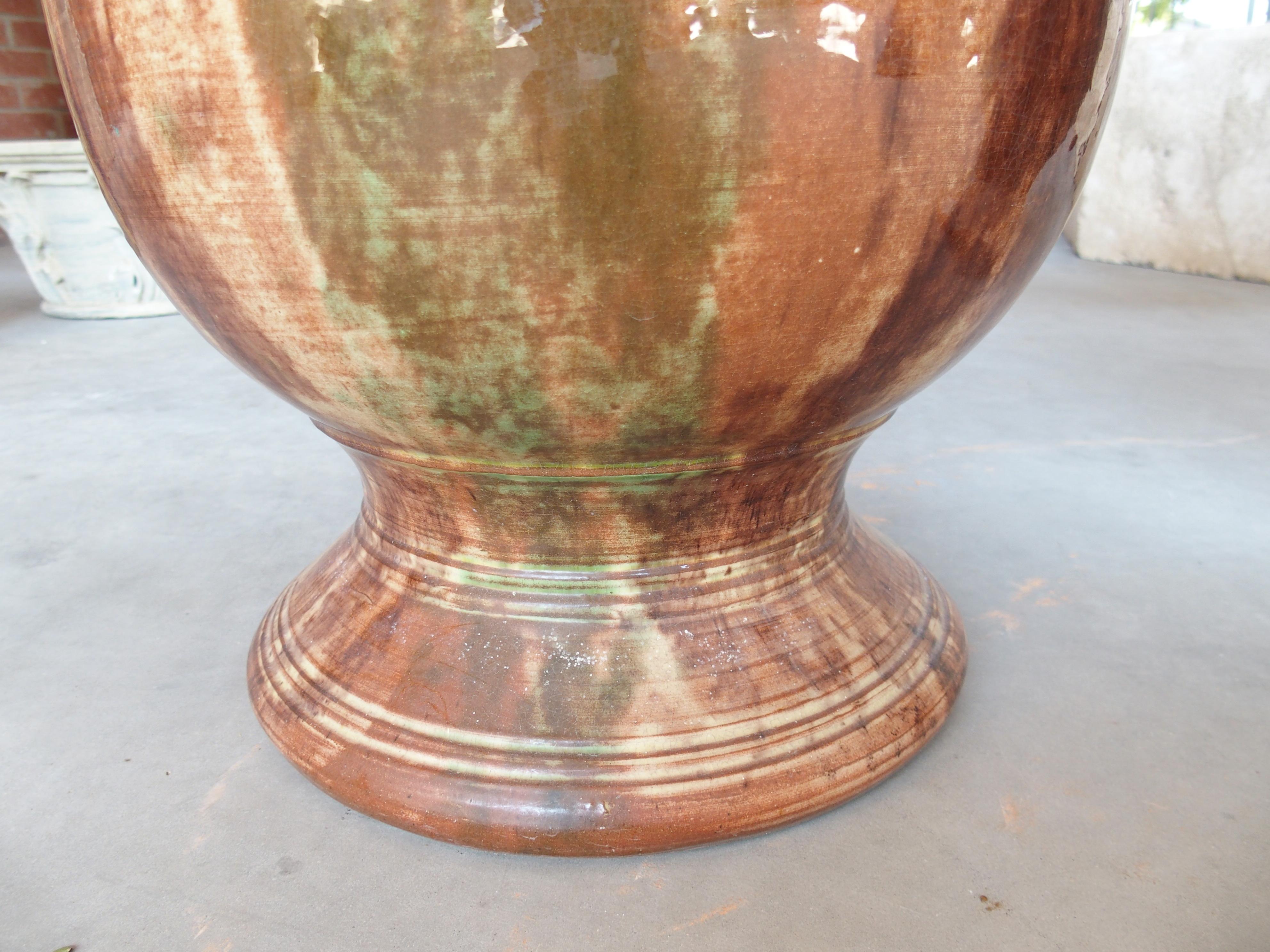 A Pair of French Flamme Glazed Anduze Pots by Boisset For Sale 2