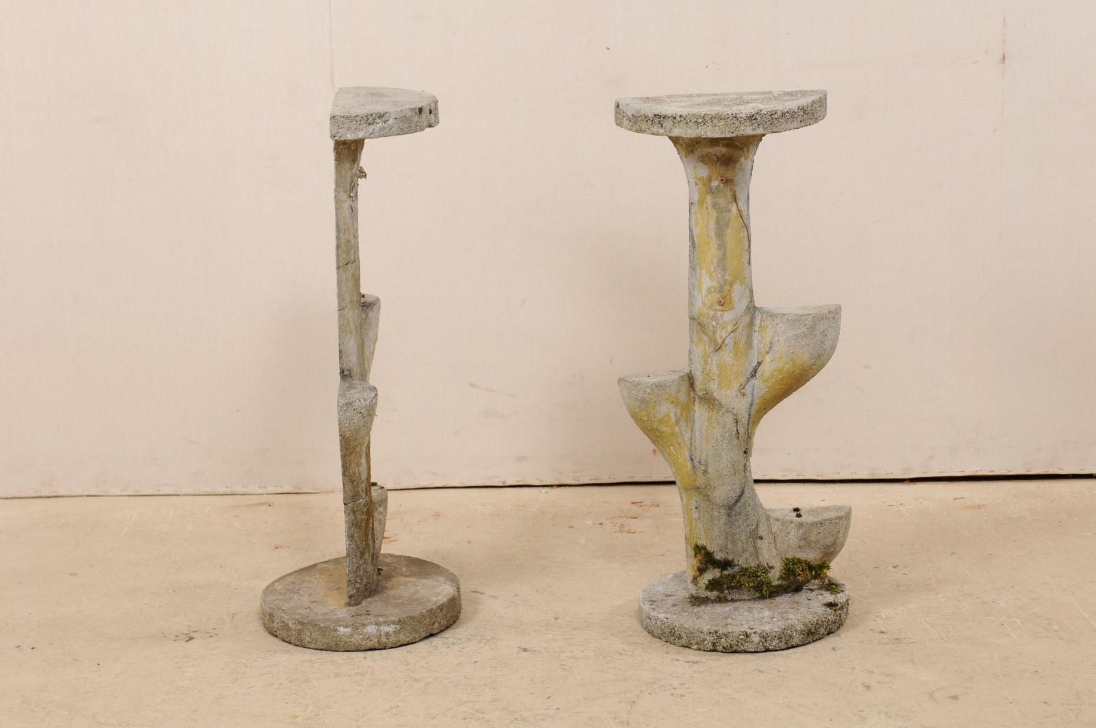Cast Stone Pair of French Garden Sculptural Accents, Mid-20th Century