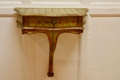 Pair of French Gilt and Painted Wall Console Tables