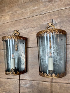 Pair of French Gilt Toleware Wall Lights