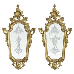 A Pair of French Gilt-Wood Mirrors, 19th Century