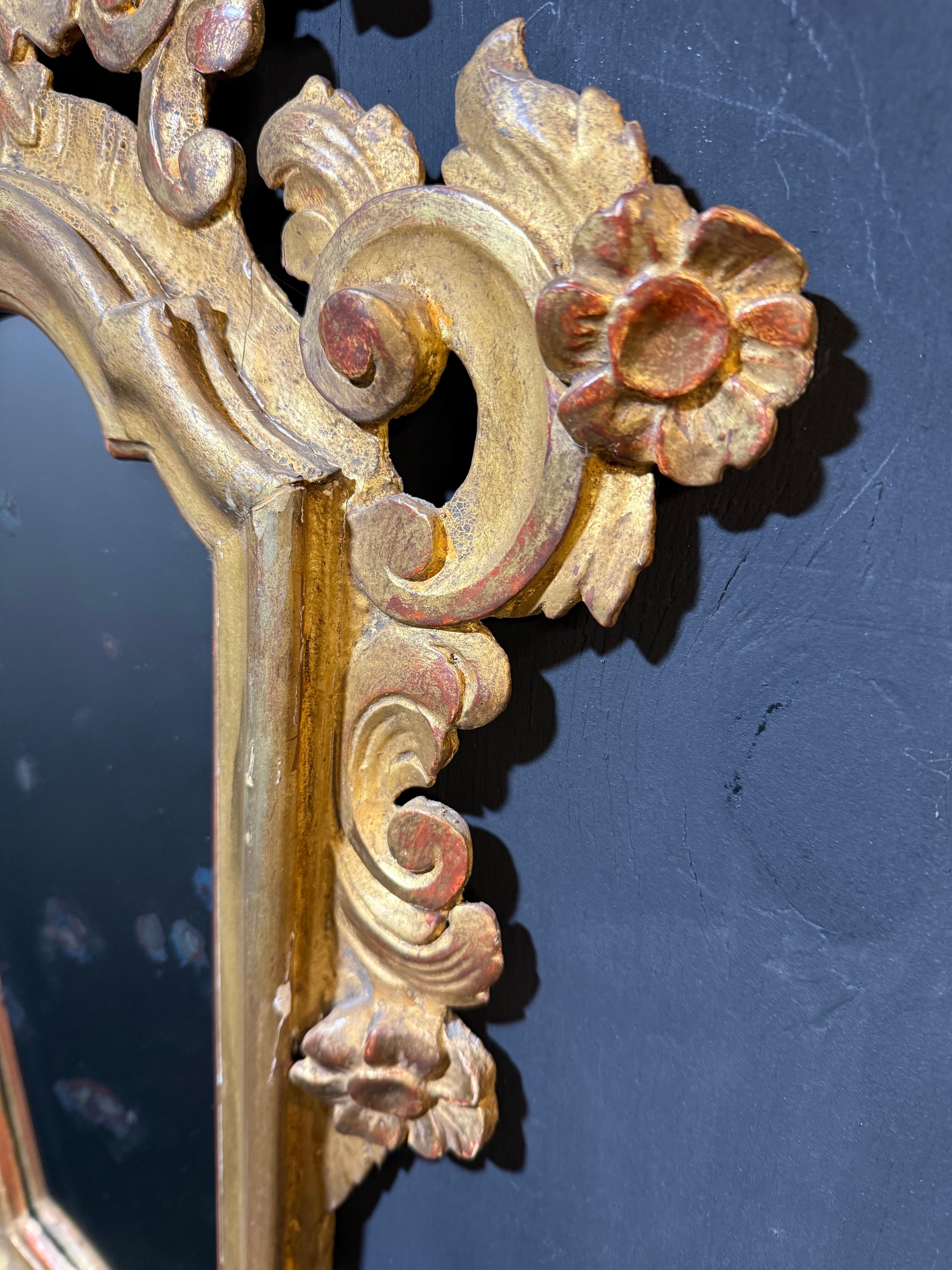Hand-Carved A Pair of French Girandole Giltwood Mirrors, 19th Century For Sale