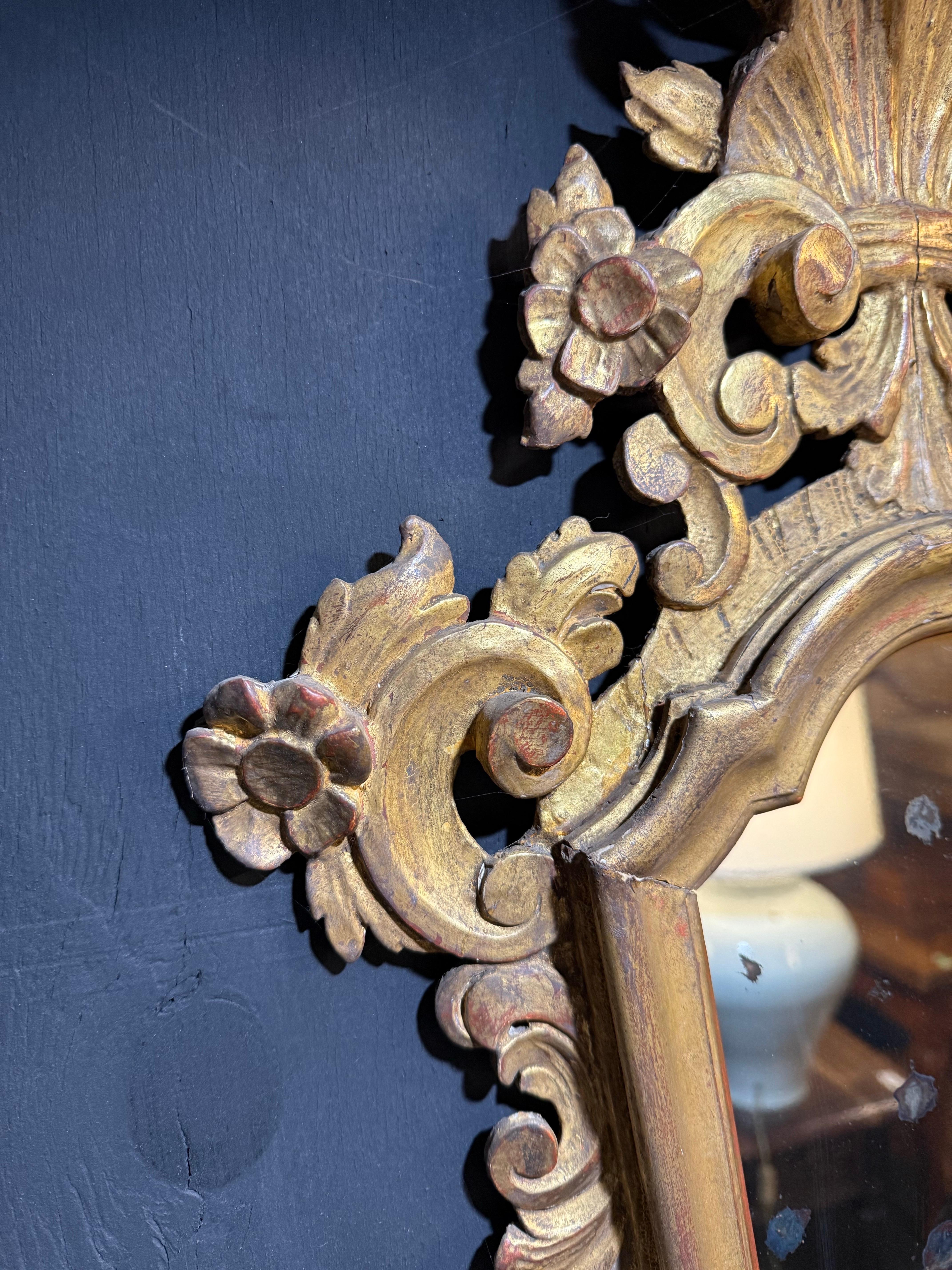 A Pair of French Girandole Giltwood Mirrors, 19th Century In Good Condition For Sale In ARMADALE, VIC