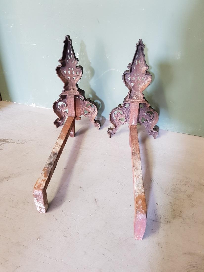 Pair of French Iron Andirons in a Neoclassical Style, Late 19th Century For Sale 2