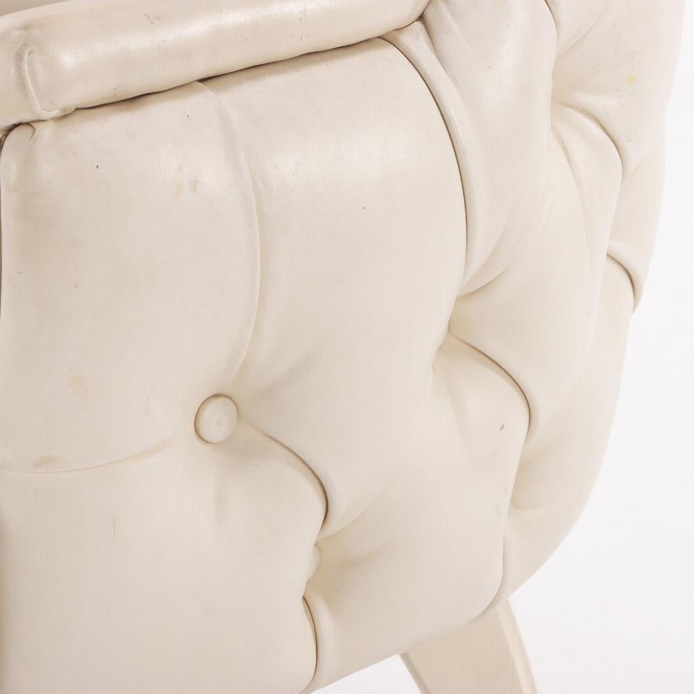 Leather A pair of French leather club chairs C 1970. For Sale