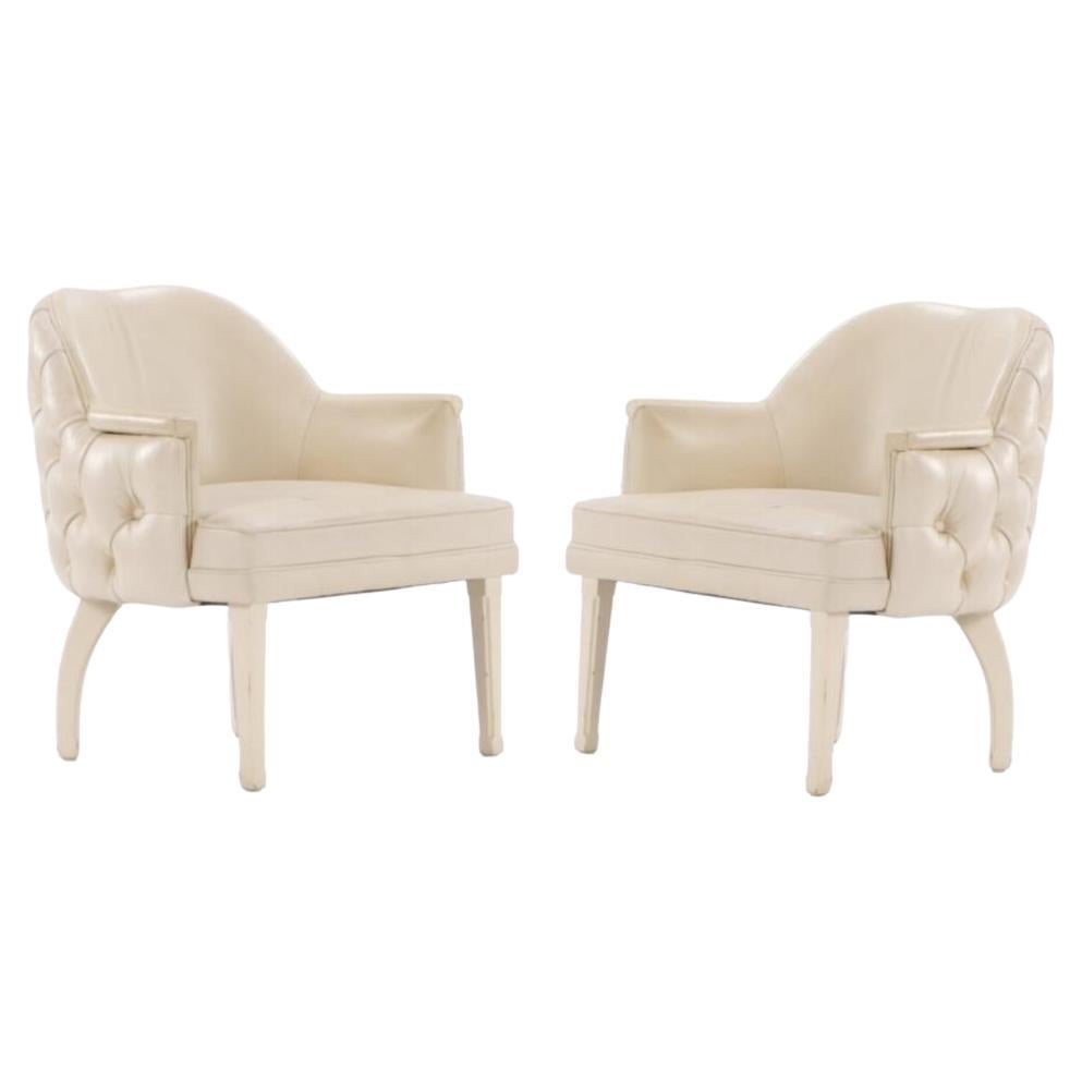 A pair of French leather club chairs C 1970.