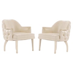 A pair of French leather club chairs C 1970.