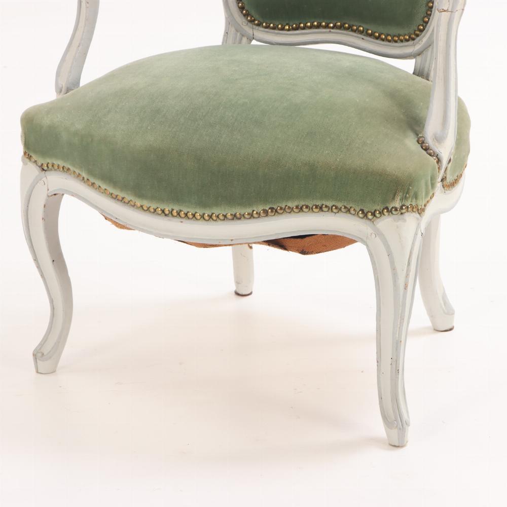 Paire de fauteuils ouverts peints de style Louis XV, A.I.C. Bon état - En vente à Philadelphia, PA