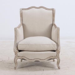 A Pair of French Louis XV style painted bergere chairs, C 1920.