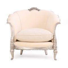 Paire de chaises longues françaises de style Louis XV en feuilles d'argent, C.C. 1930.